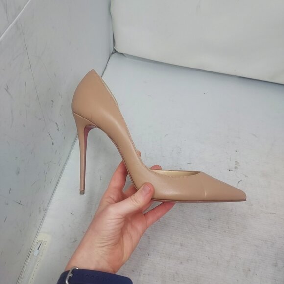 Christian Louboutin Nude Iriza Leather Half-d'Orsay Pump - Picture 3 of 15